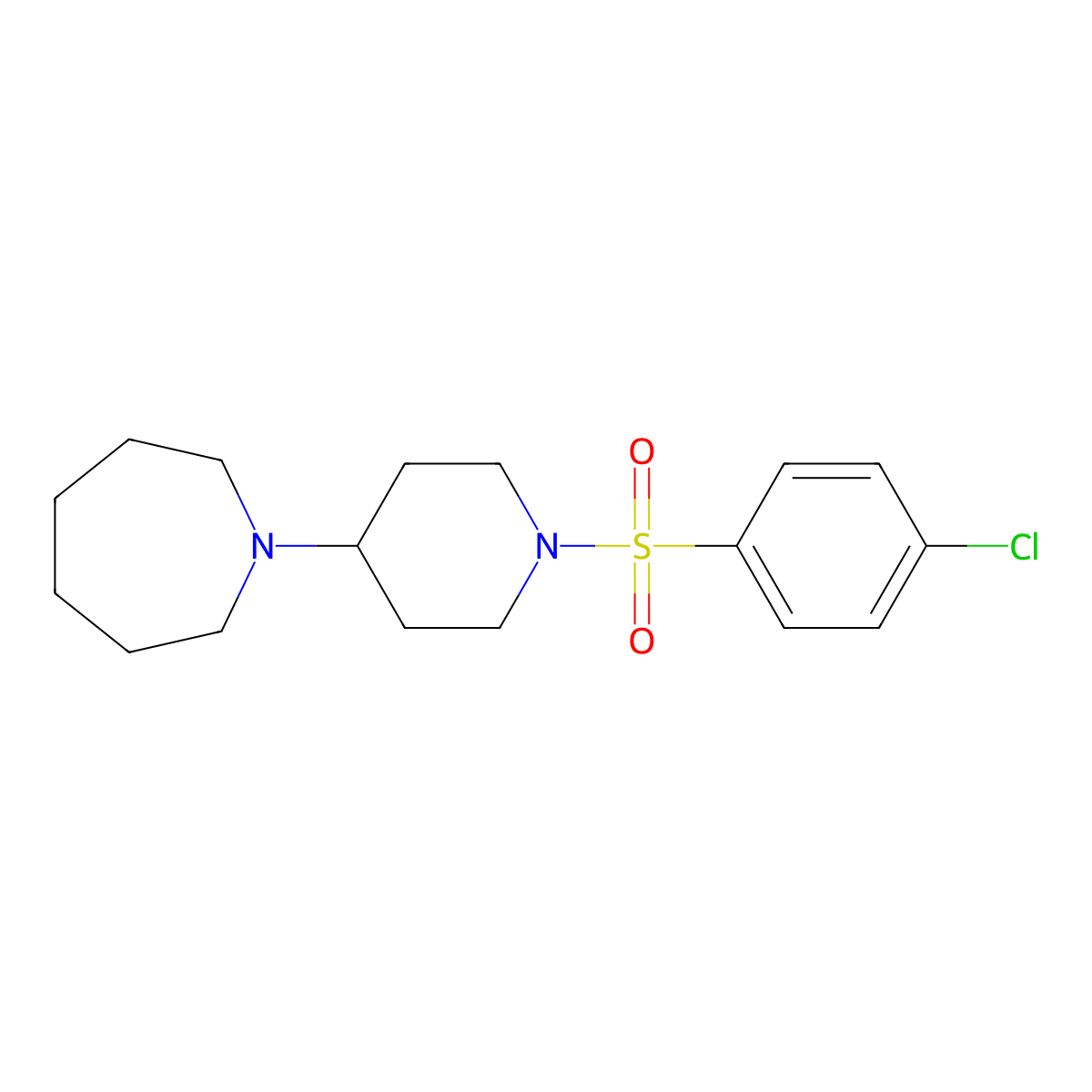 1-[1-(4-Chlorophenyl)sulfonylpiperidin-4-yl]azepane molecular structure, CAS 432002-32-9