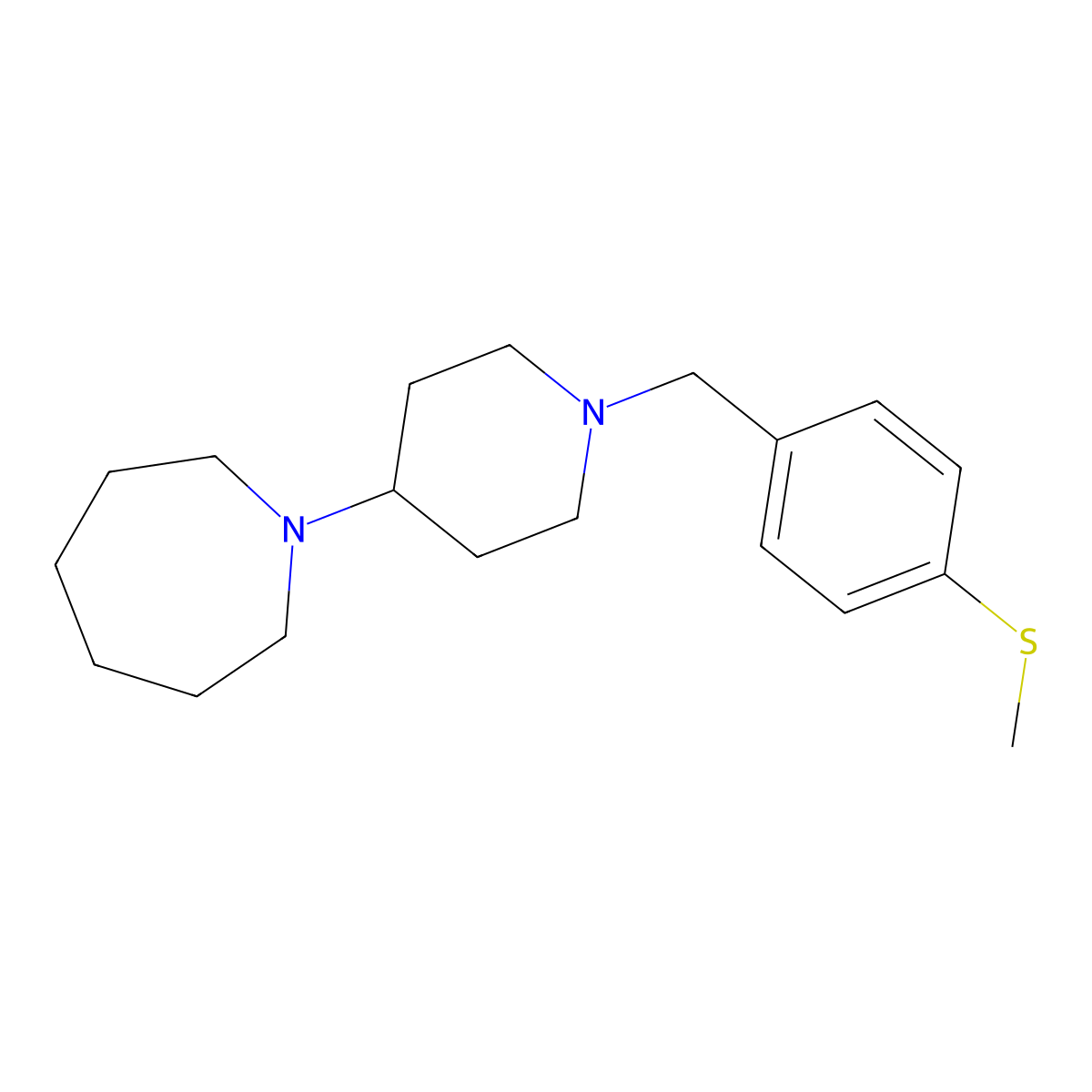 1-{1-[4-(Methylsulfanyl)benzyl]piperidin-4-yl}azepane molecular structure, CAS 432002-45-4