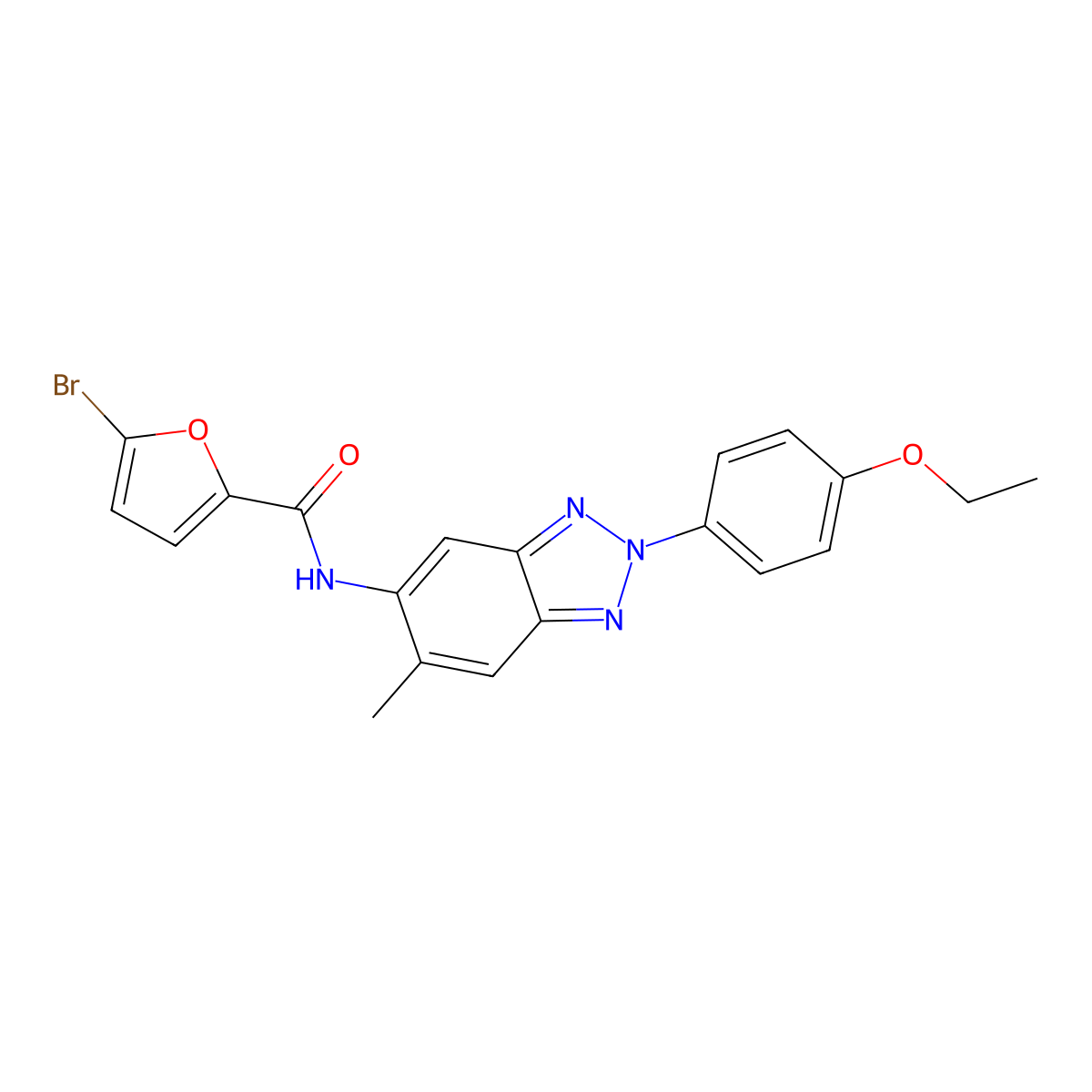 5-bromo-N-[2-(4-ethoxyphenyl)-6-methylbenzotriazol-5-yl]furan-2-carboxamide molecular structure, CAS 432002-50-1