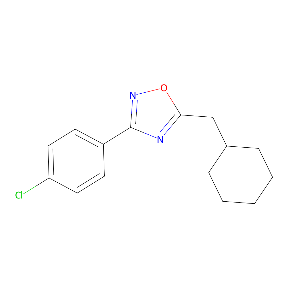 3-(4-Chlorophenyl)-5-(cyclohexylmethyl)-1,2,4-oxadiazole molecular structure, CAS 432002-61-4