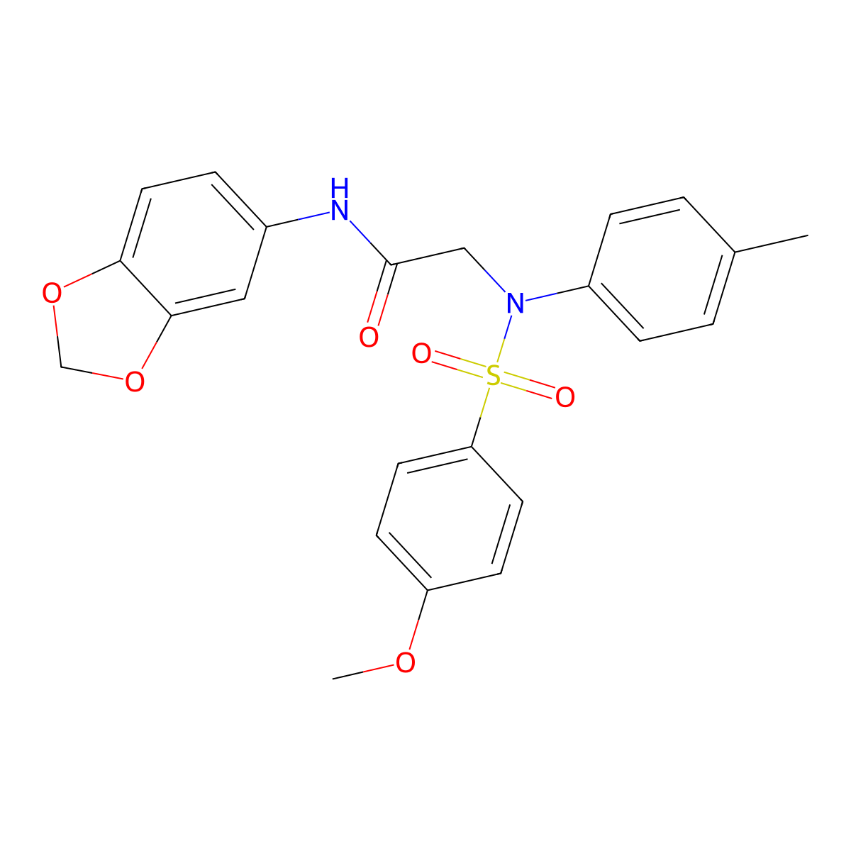 N-(1,3-benzodioxol-5-yl)-2-(N-(4-methoxyphenyl)sulfonyl-4-methylanilino)acetamide molecular structure, CAS 432002-63-6