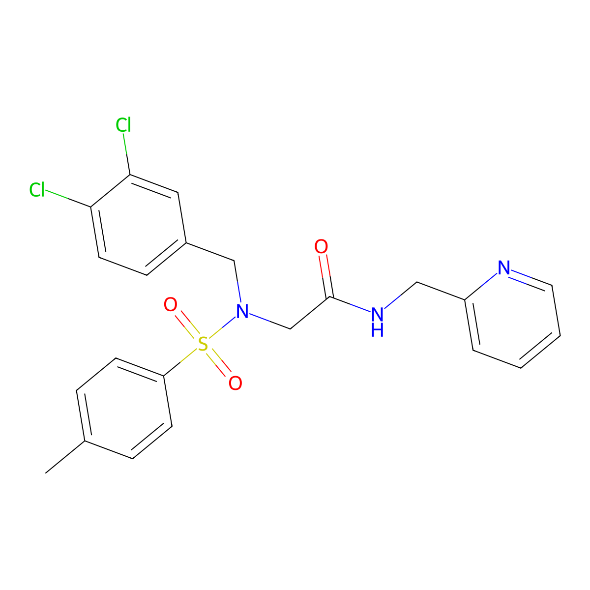 2-[(3,4-dichlorophenyl)methyl-(4-methylphenyl)sulfonylamino]-N-(pyridin-2-ylmethyl)acetamide molecular structure, CAS 432002-68-1