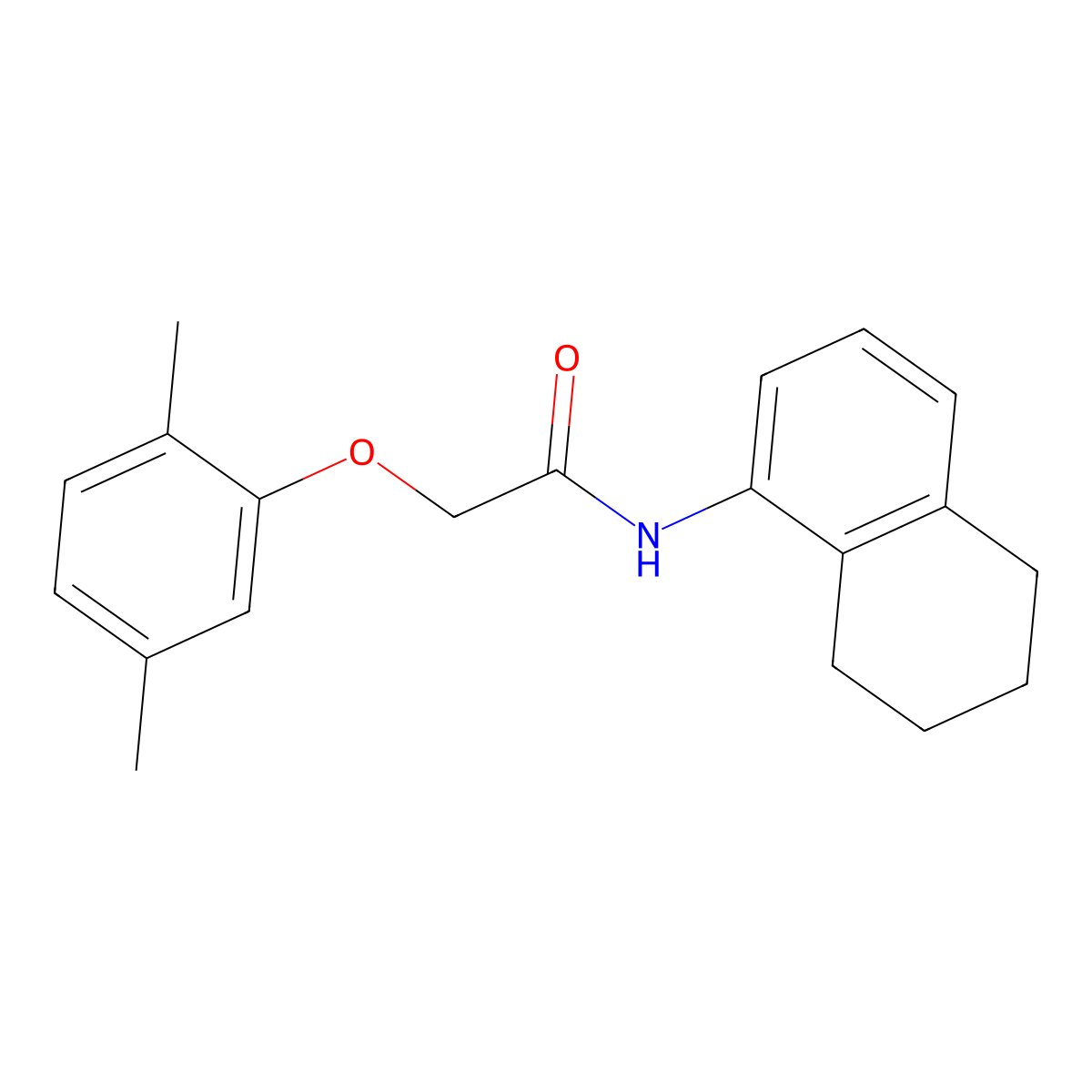 2-(2,5-dimethylphenoxy)-N-(5,6,7,8-tetrahydronaphthalen-1-yl)acetamide molecular structure, CAS 432002-75-0