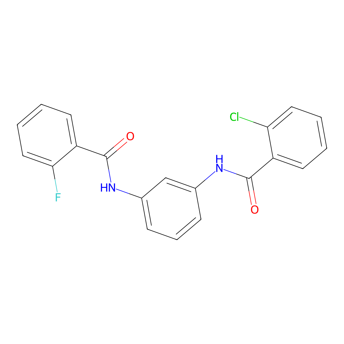N-[3-[(2-chlorobenzoyl)amino]phenyl]-2-fluorobenzamide molecular structure, CAS 432002-79-4