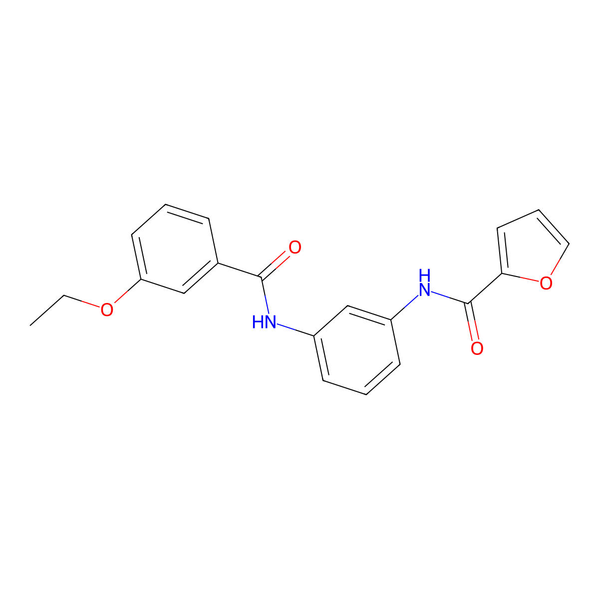 N-{3-[(3-ethoxybenzoyl)amino]phenyl}-2-furamide molecular structure, CAS 432002-84-1