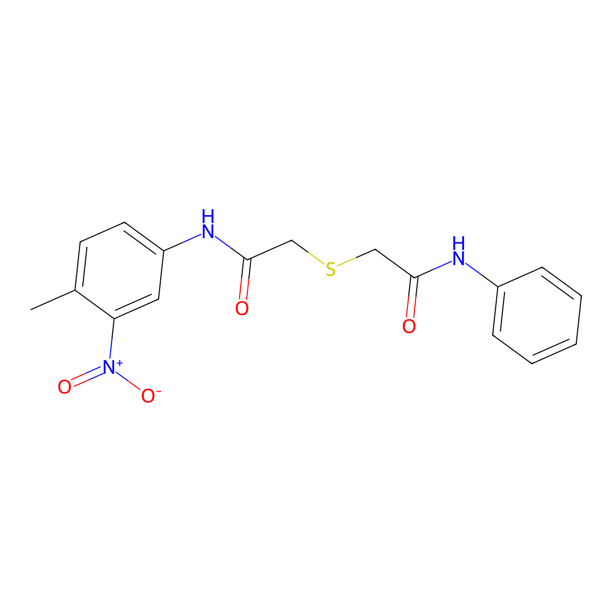 2-[2-(4-methyl-3-nitroanilino)-2-oxoethyl]sulfanyl-N-phenylacetamide molecular structure, CAS 432002-88-5