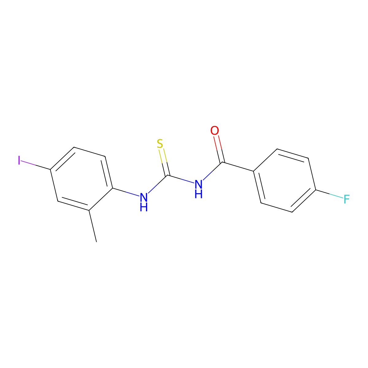 4-fluoro-N-[(4-iodo-2-methylphenyl)carbamothioyl]benzamide molecular structure, CAS 432003-04-8