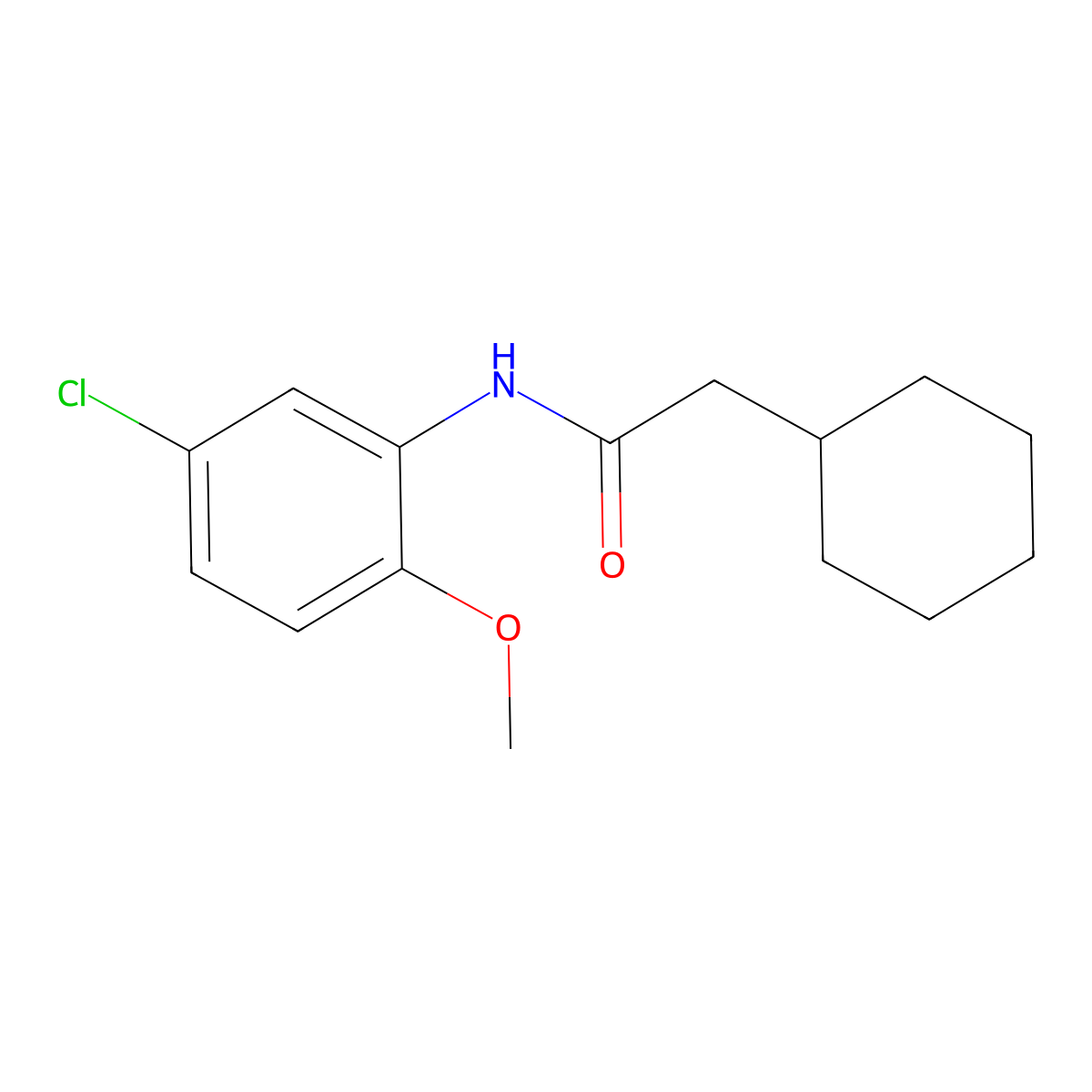 N-(5-chloro-2-methoxyphenyl)-2-cyclohexylacetamide molecular structure, CAS 432003-11-7