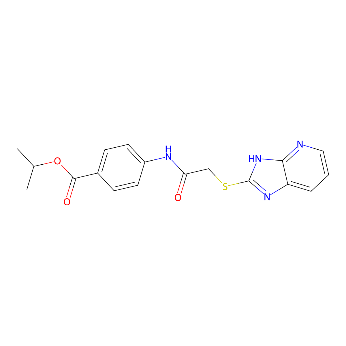 propan-2-yl 4-{[(3H-imidazo[4,5-b]pyridin-2-ylsulfanyl)acetyl]amino}benzoate molecular structure, CAS 432003-15-1