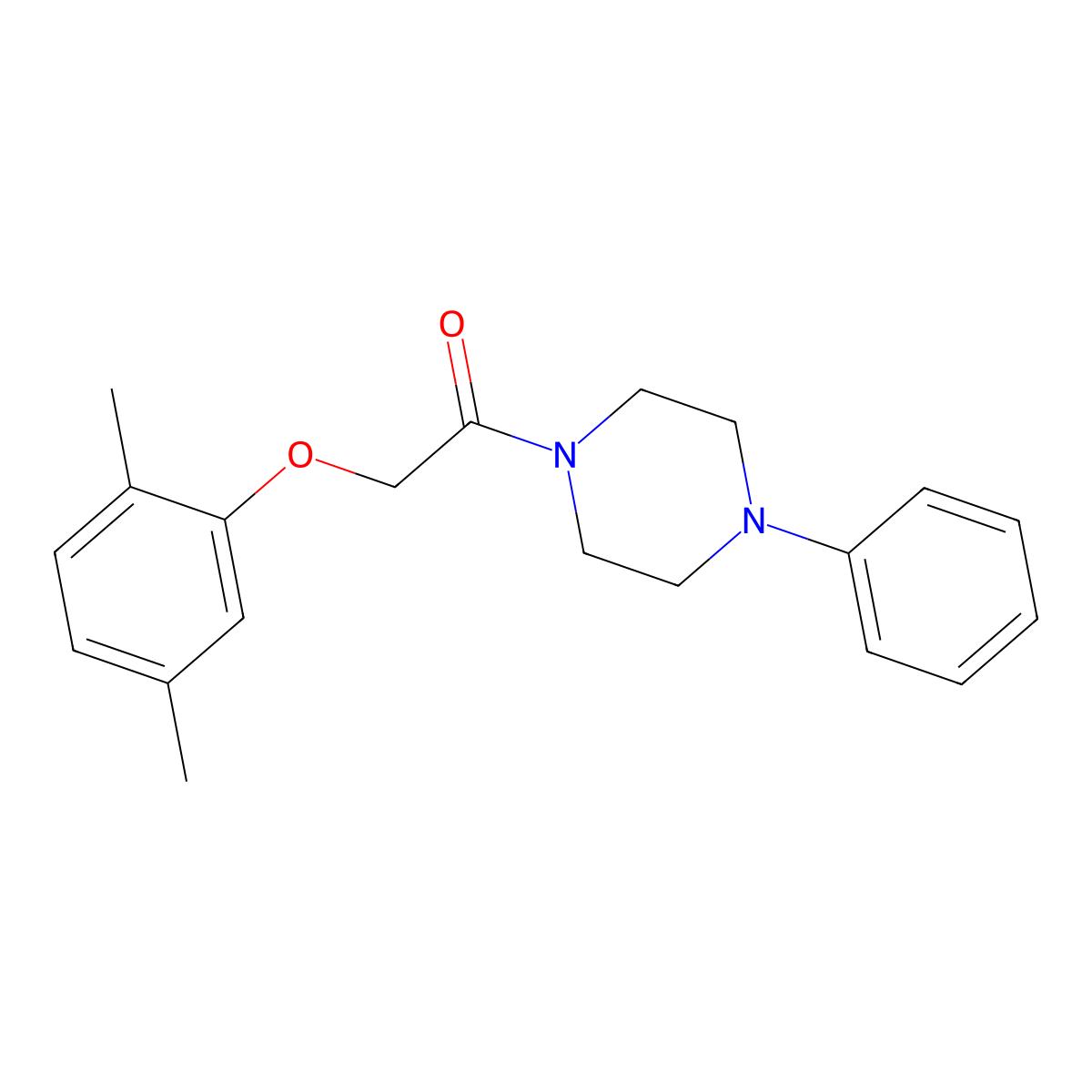 2-(2,5-Dimethylphenoxy)-1-(4-phenylpiperazin-1-yl)ethanone molecular structure, CAS 432003-22-0