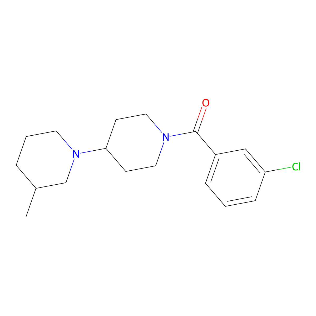(3-Chlorophenyl)-[4-(3-methylpiperidin-1-yl)piperidin-1-yl]methanone molecular structure, CAS 432003-26-4