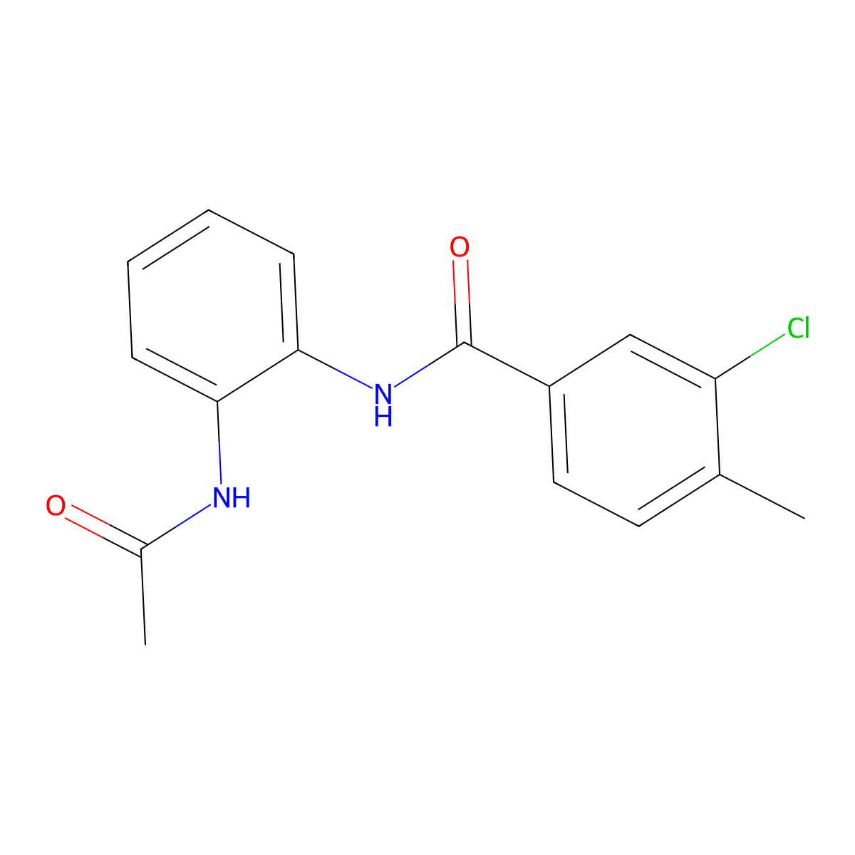 N-(2-acetamidophenyl)-3-chloro-4-methylbenzamide molecular structure, CAS 432003-28-6