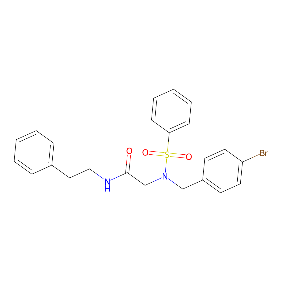 N~2~-(4-bromobenzyl)-N-(2-phenylethyl)-N~2~-(phenylsulfonyl)glycinamide molecular structure, CAS 432003-39-9
