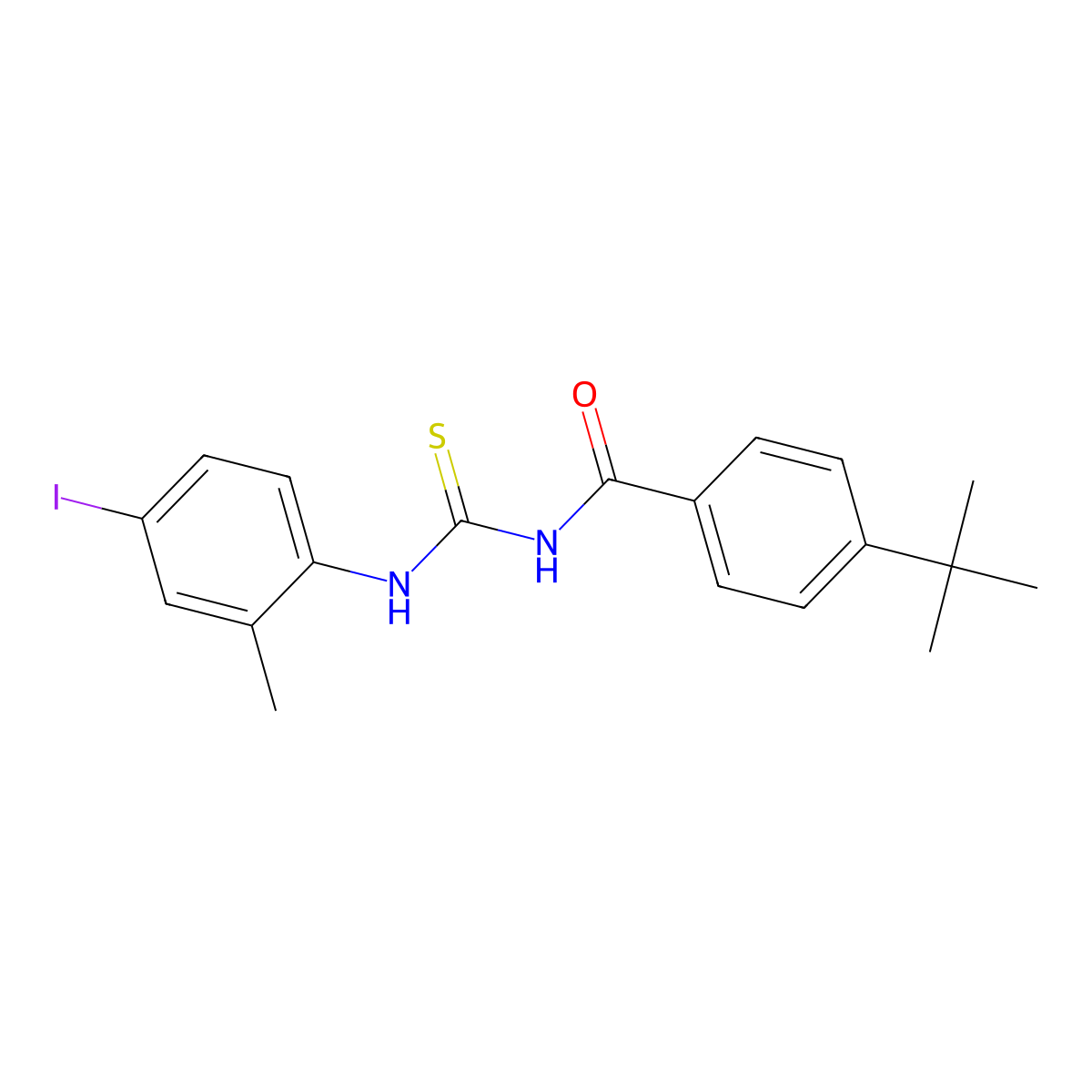4-tert-butyl-N-[(4-iodo-2-methylphenyl)carbamothioyl]benzamide molecular structure, CAS 432003-40-2
