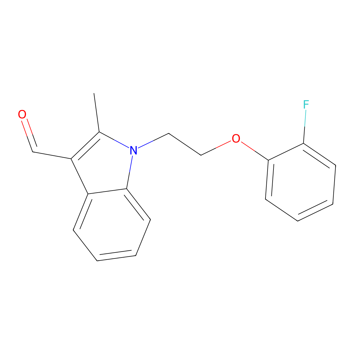 1-[2-(2-fluorophenoxy)ethyl]-2-methyl-1H-indole-3-carbaldehyde molecular structure, CAS 432003-58-2