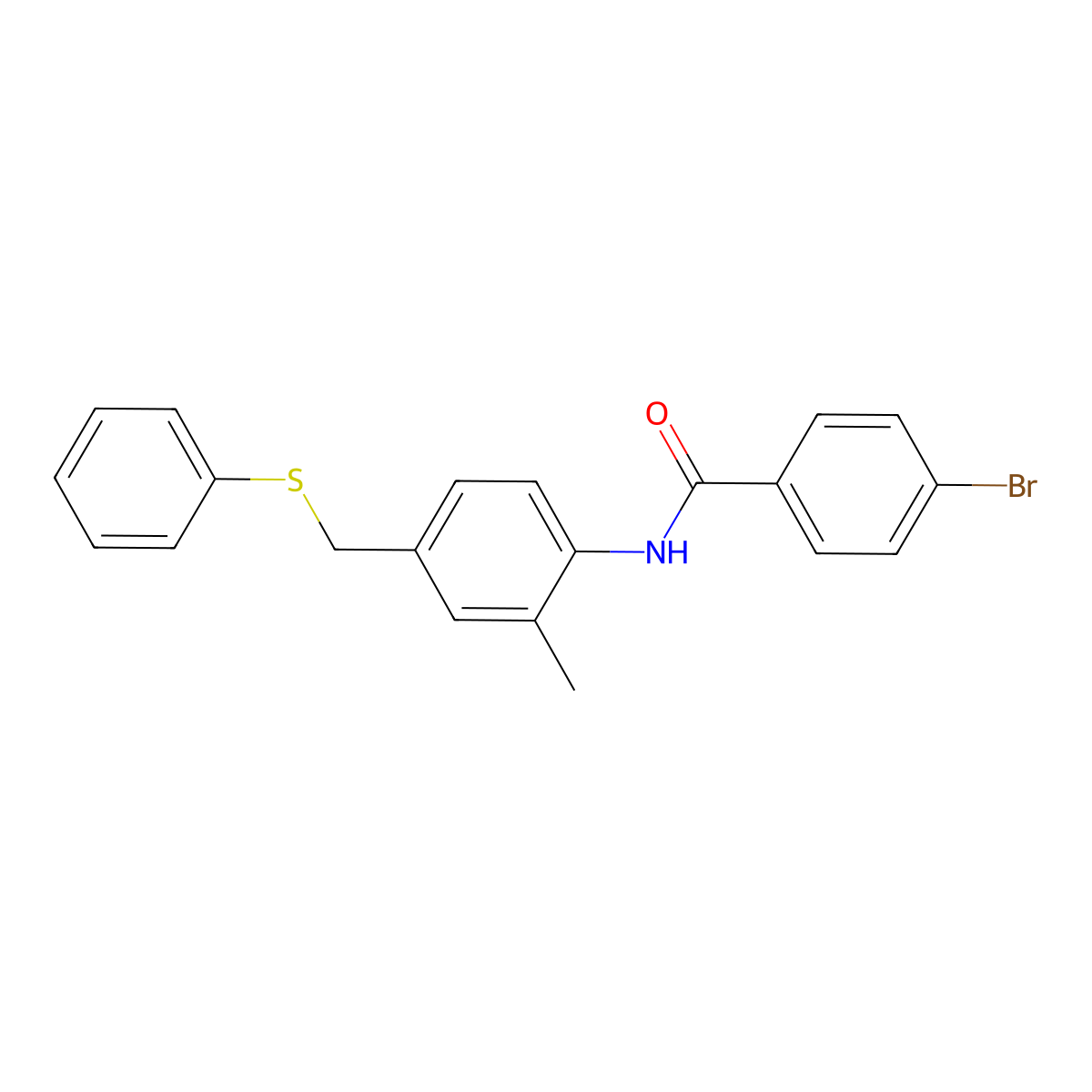 4-bromo-N-[2-methyl-4-(phenylsulfanylmethyl)phenyl]benzamide molecular structure, CAS 432003-63-9