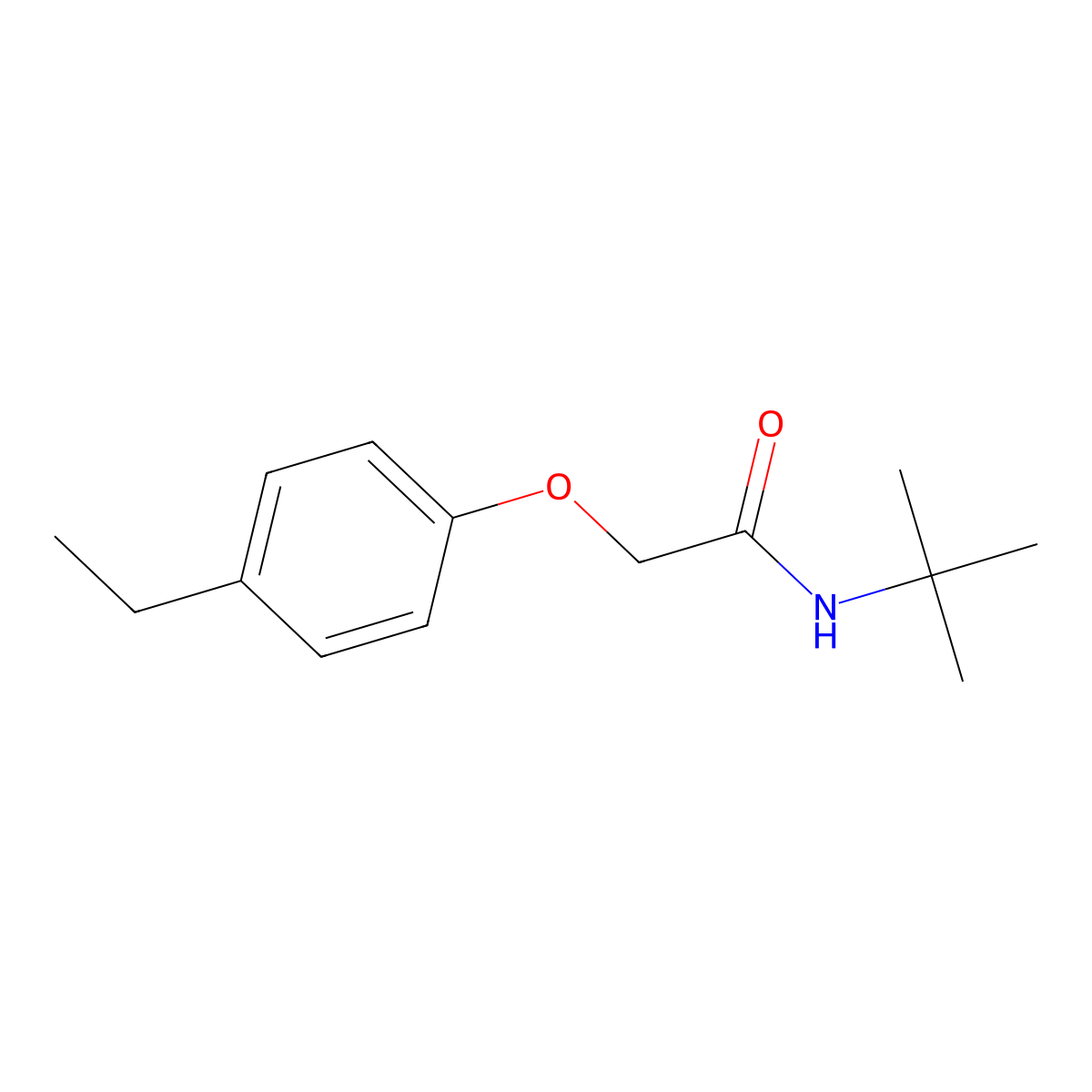 N-tert-butyl-2-(4-ethylphenoxy)acetamide molecular structure, CAS 432003-80-0