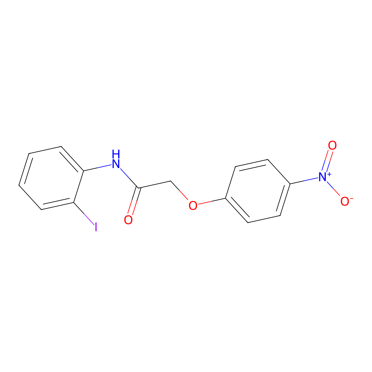 N-(2-iodophenyl)-2-(4-nitrophenoxy)acetamide molecular structure, CAS 432003-94-6