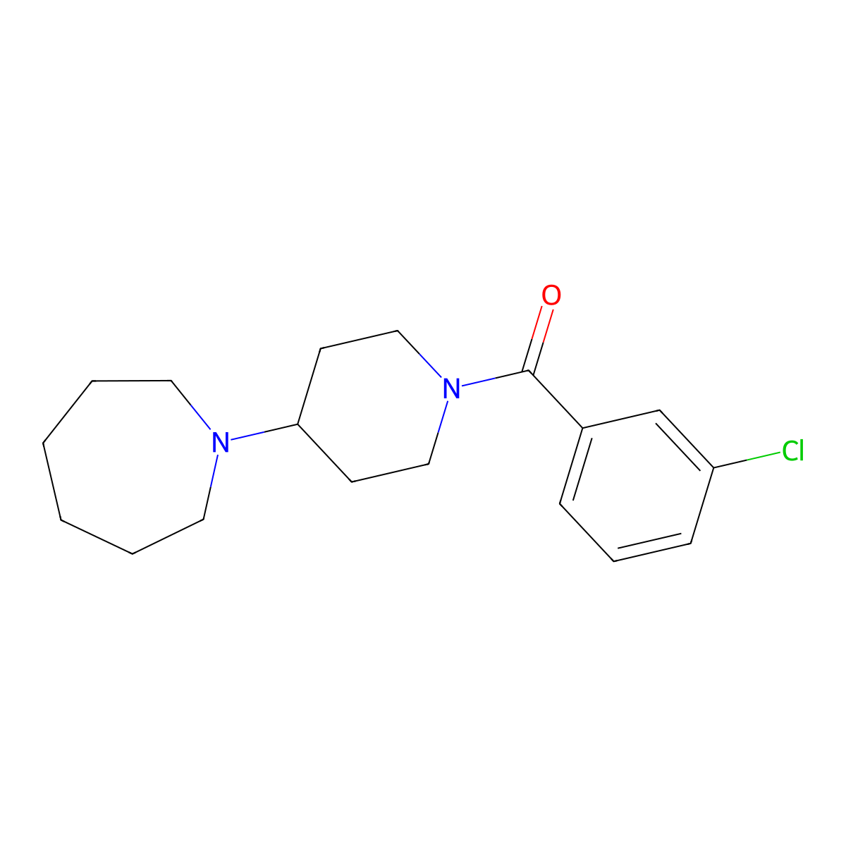 [4-(Azepan-1-yl)piperidin-1-yl]-(3-chlorophenyl)methanone molecular structure, CAS 432004-02-9
