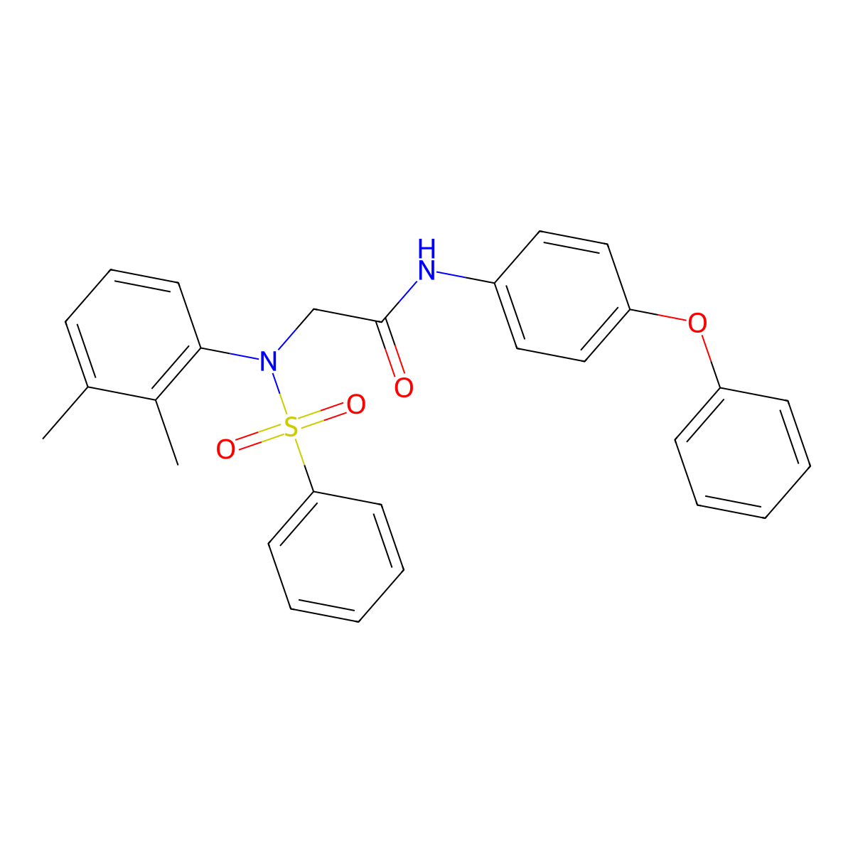 2-[N-(benzenesulfonyl)-2,3-dimethylanilino]-N-(4-phenoxyphenyl)acetamide molecular structure, CAS 432004-11-0