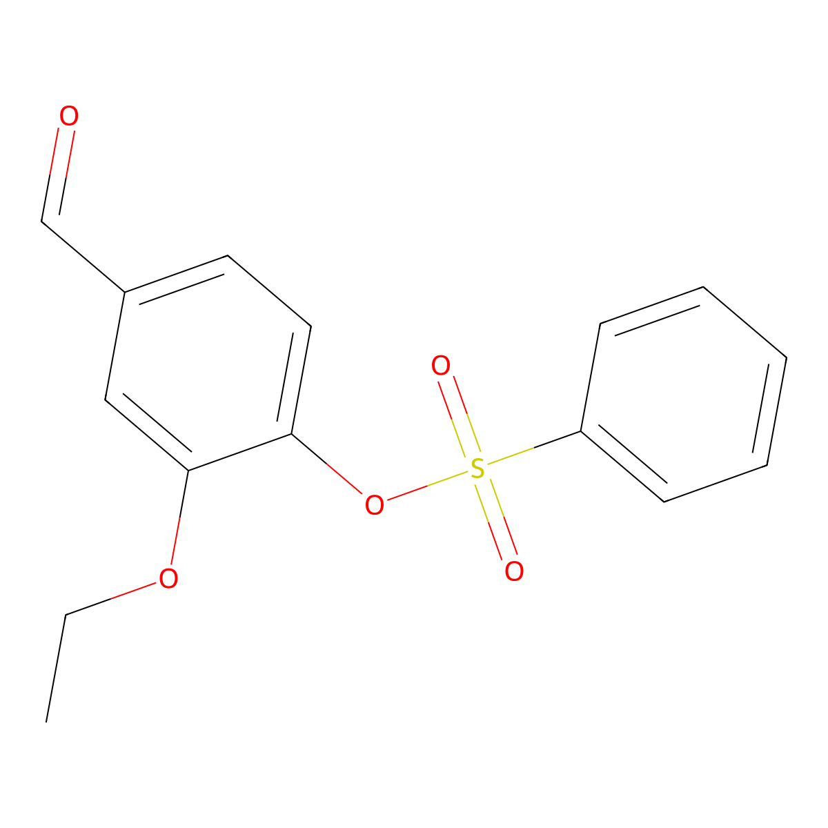 2-Ethoxy-4-formylphenyl benzenesulfonate molecular structure, CAS 432004-19-8