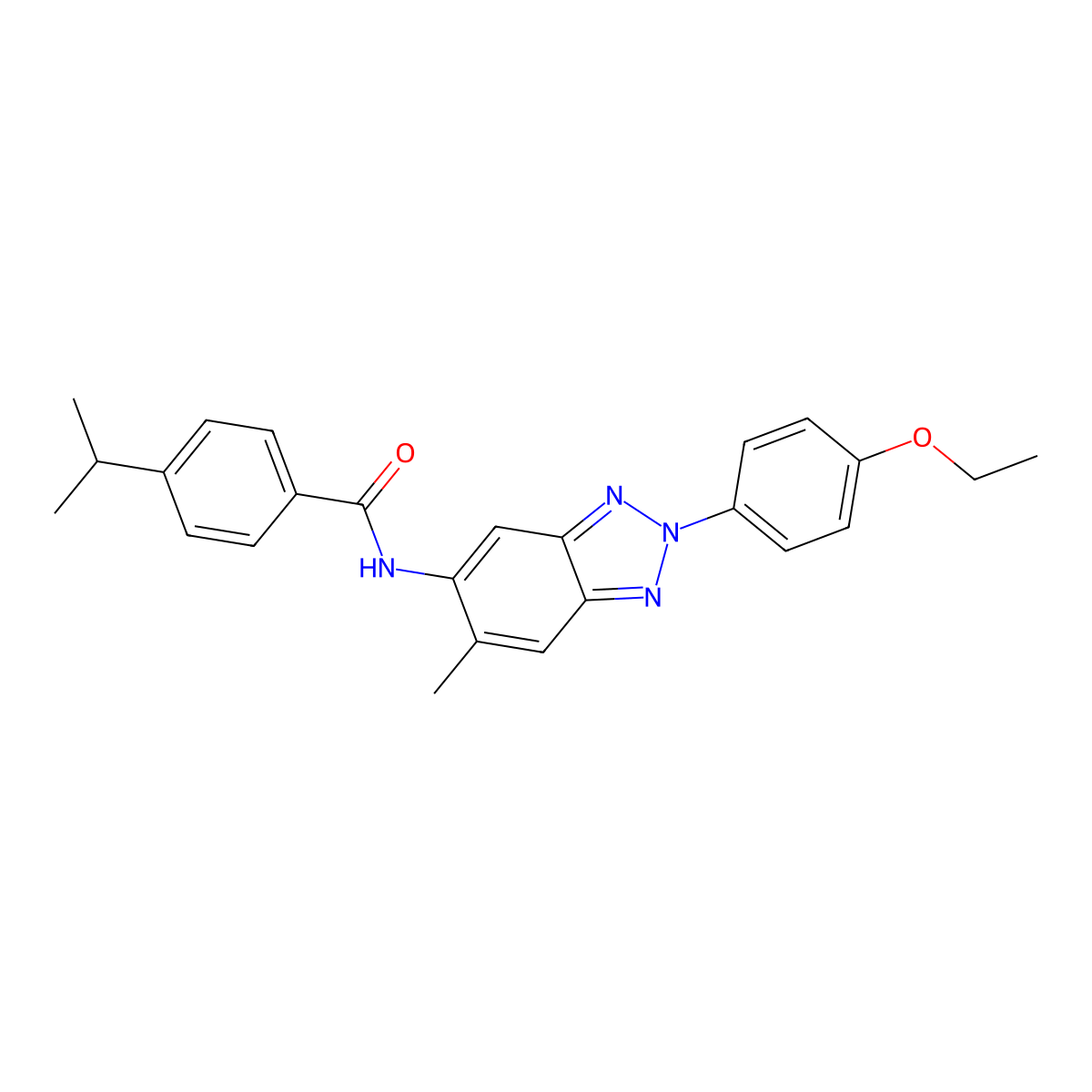 N-[2-(4-ethoxyphenyl)-6-methylbenzotriazol-5-yl]-4-propan-2-ylbenzamide molecular structure, CAS 432004-27-8