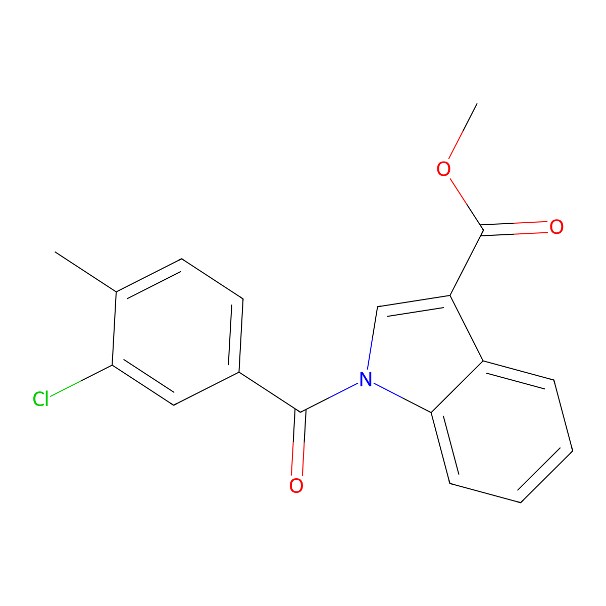 Methyl 1-(3-chloro-4-methylbenzoyl)-1H-indole-3-carboxylate molecular structure, CAS 432004-30-3