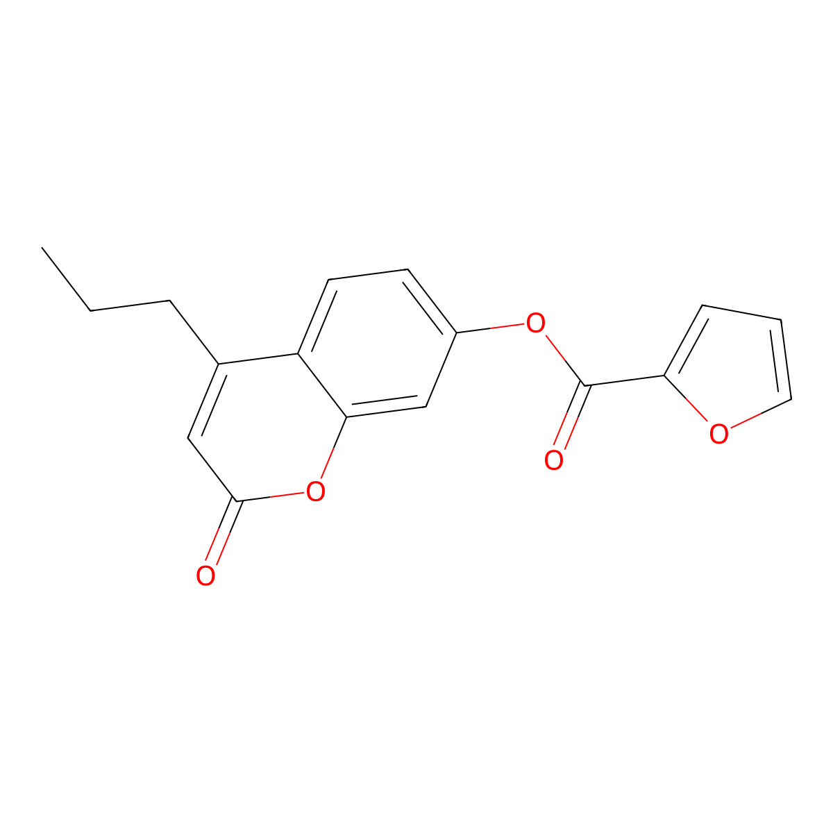 2-oxo-4-propyl-2H-chromen-7-yl furan-2-carboxylate molecular structure, CAS 432004-33-6