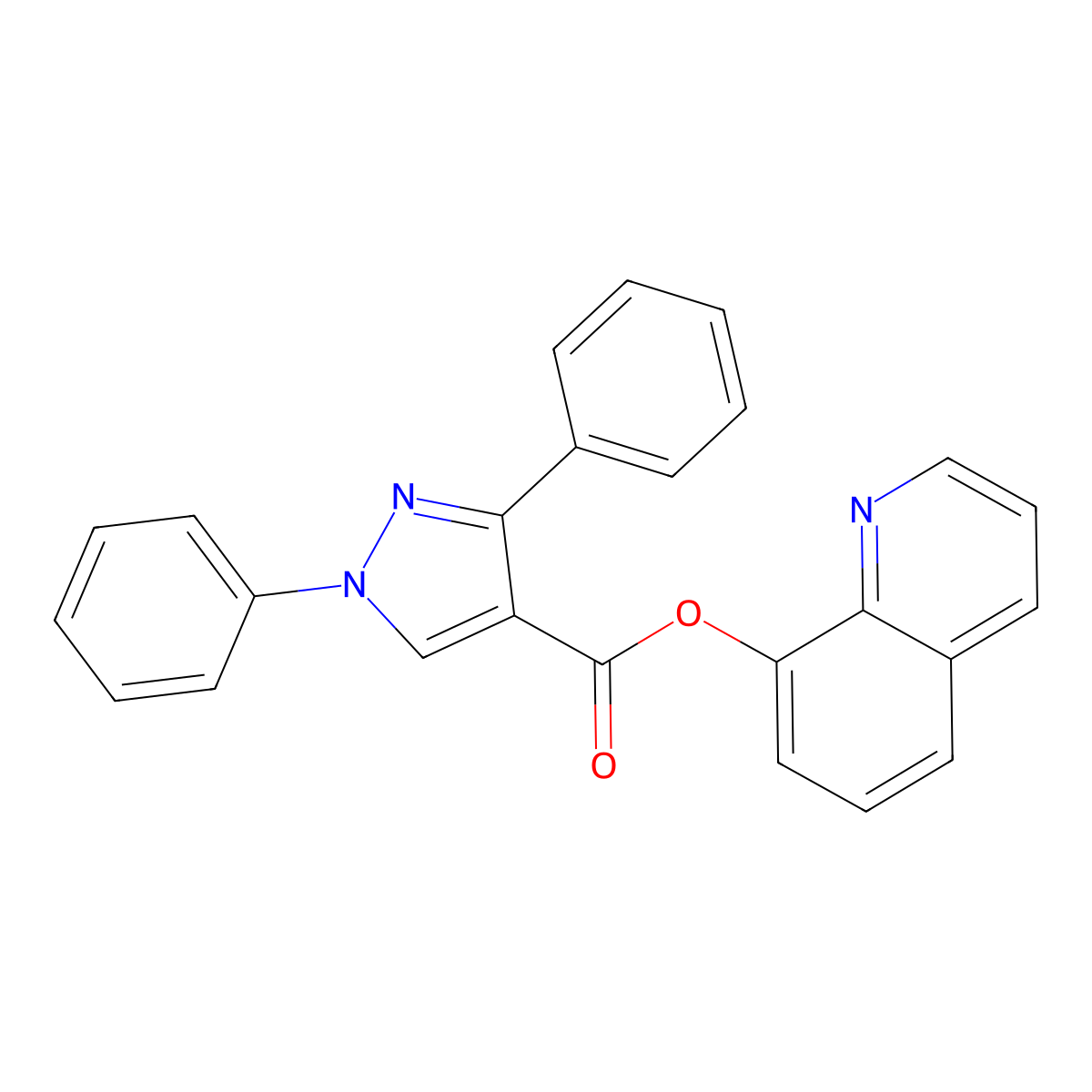 quinolin-8-yl 1,3-diphenyl-1H-pyrazole-4-carboxylate molecular structure, CAS 432004-41-6