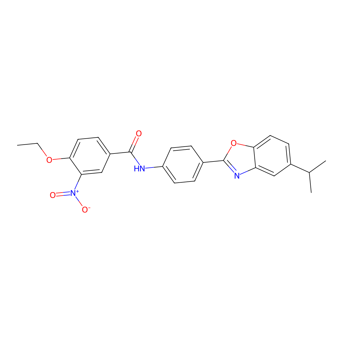 4-ethoxy-3-nitro-N-[4-(5-propan-2-yl-1,3-benzoxazol-2-yl)phenyl]benzamide molecular structure, CAS 432004-65-4