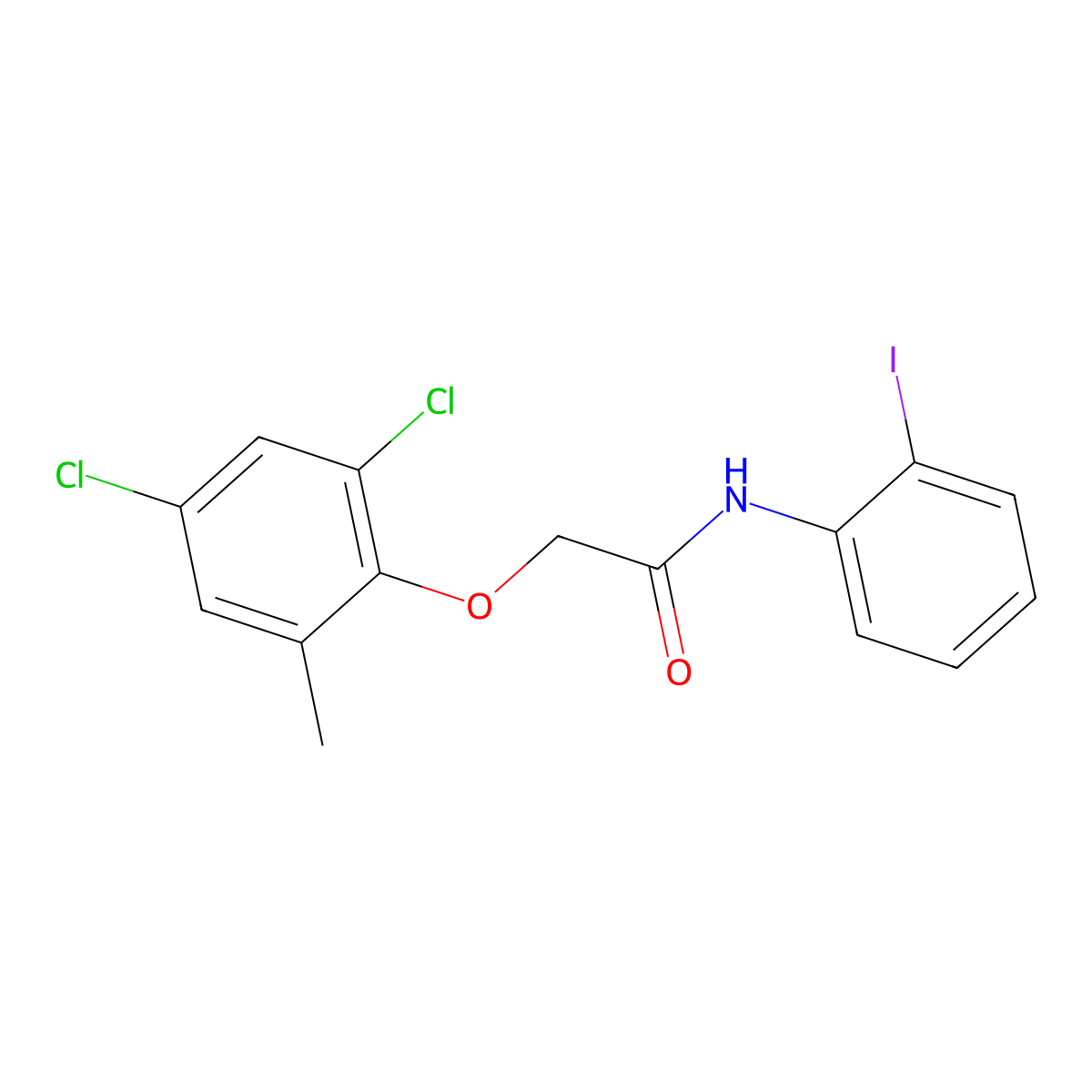 2-(2,4-dichloro-6-methylphenoxy)-N-(2-iodophenyl)acetamide molecular structure, CAS 432004-81-4