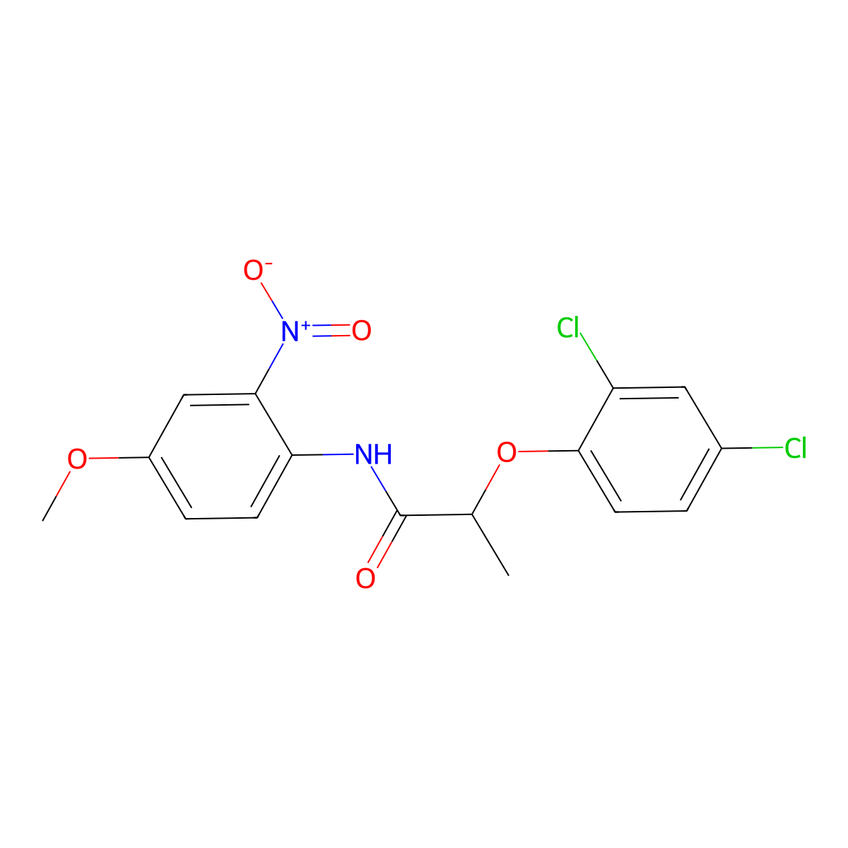2-(2,4-dichlorophenoxy)-N-(4-methoxy-2-nitrophenyl)propanamide molecular structure, CAS 432004-87-0