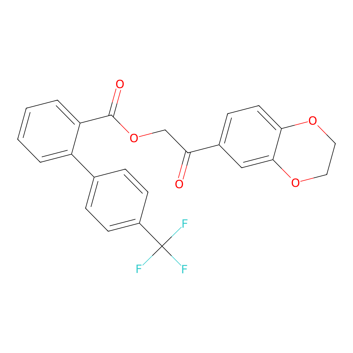 2-(2,3-Dihydro-1,4-benzodioxin-6-yl)-2-oxoethyl 4'-(trifluoromethyl)biphenyl-2-carboxylate molecular structure, CAS 432004-89-2