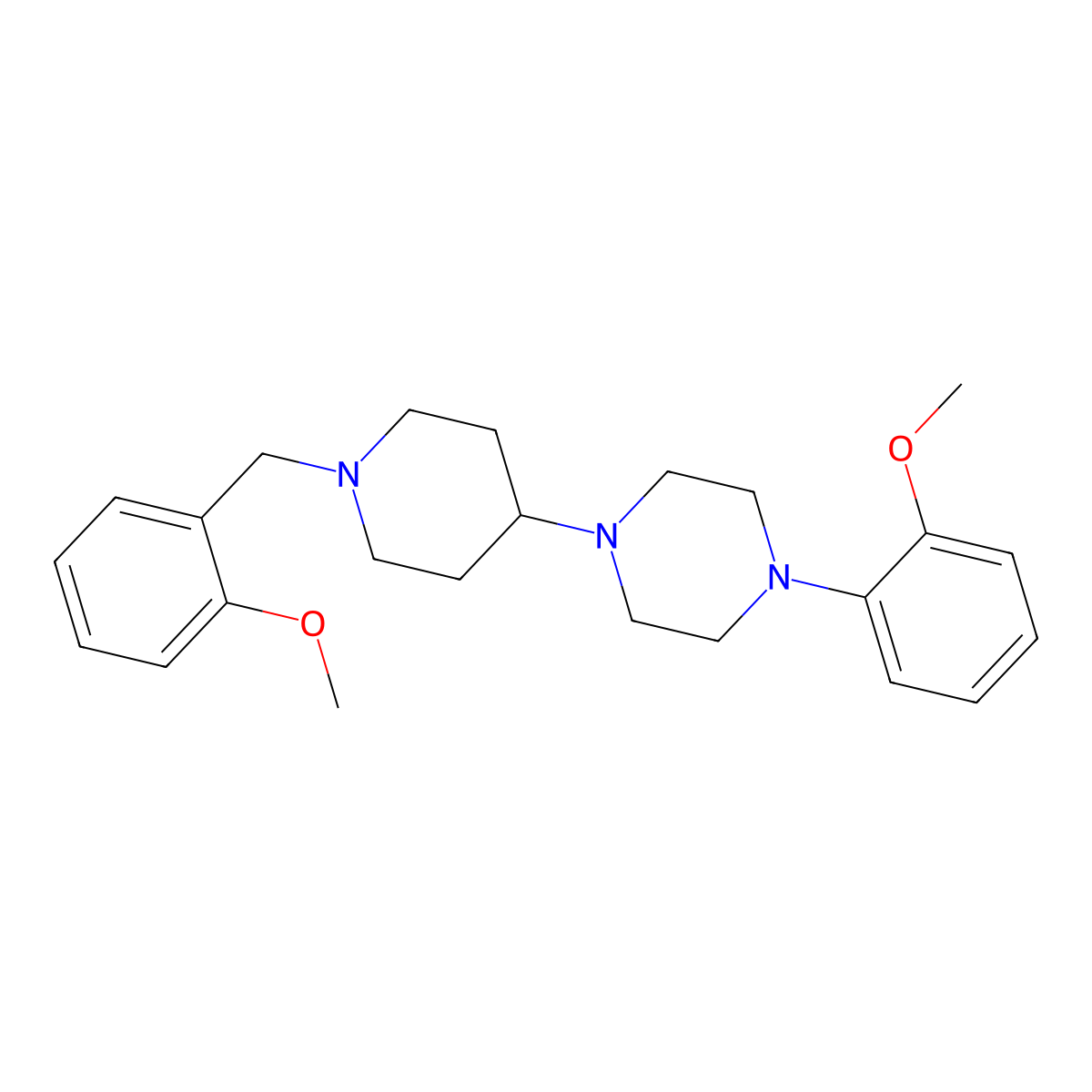 1-(2-Methoxyphenyl)-4-[1-[(2-methoxyphenyl)methyl]piperidin-4-yl]piperazine molecular structure, CAS 432004-96-1