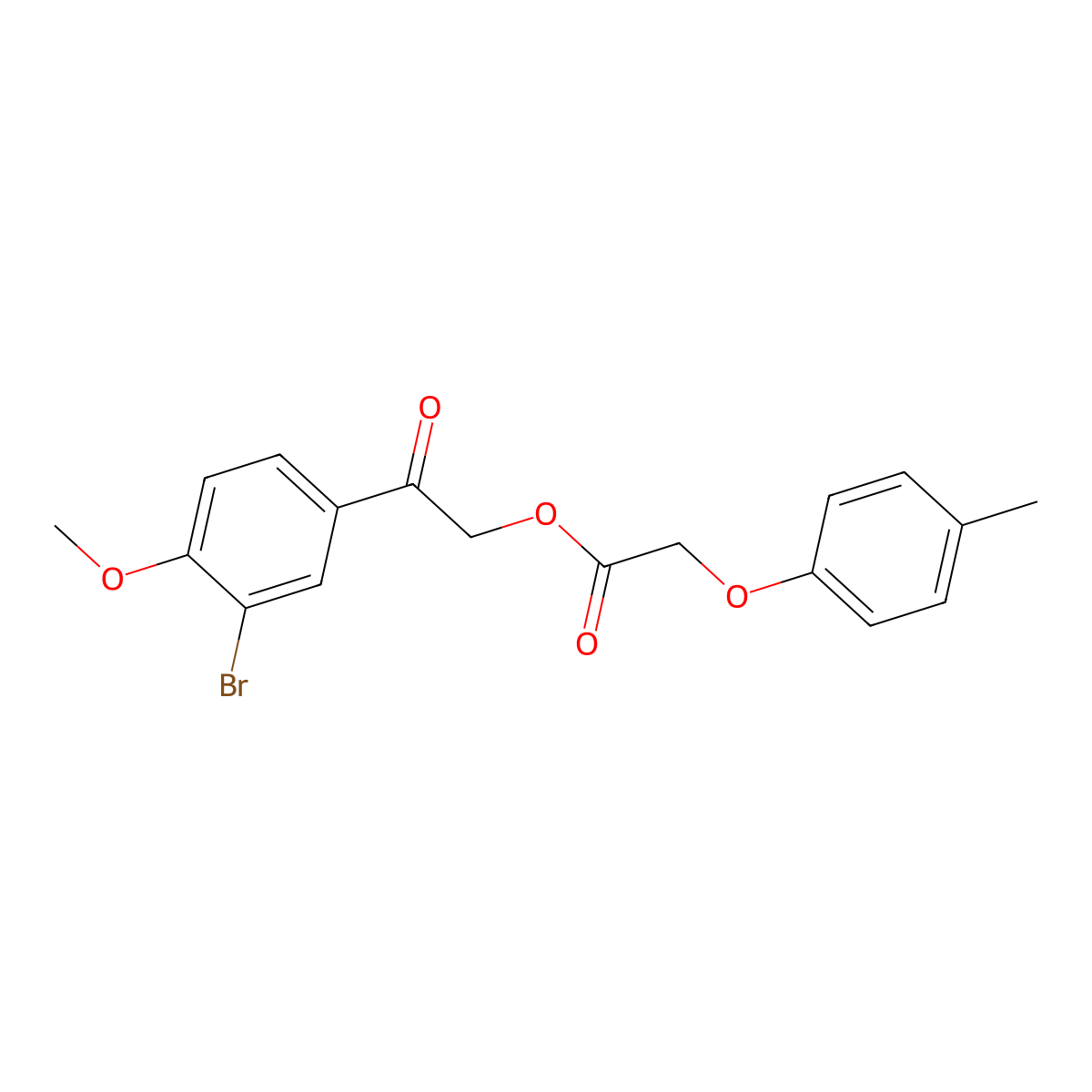 2-(3-Bromo-4-methoxyphenyl)-2-oxoethyl (4-methylphenoxy)acetate molecular structure, CAS 432004-98-3