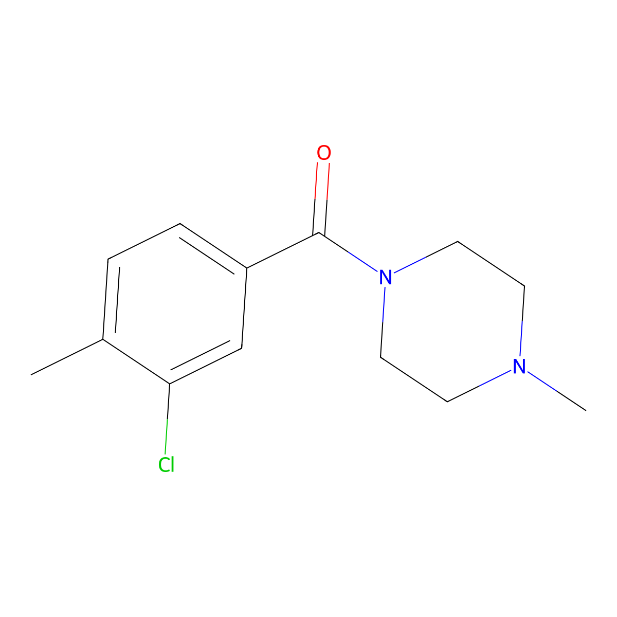 (3-Chloro-4-methylphenyl)(4-methylpiperazin-1-yl)methanone molecular structure, CAS 432005-06-6