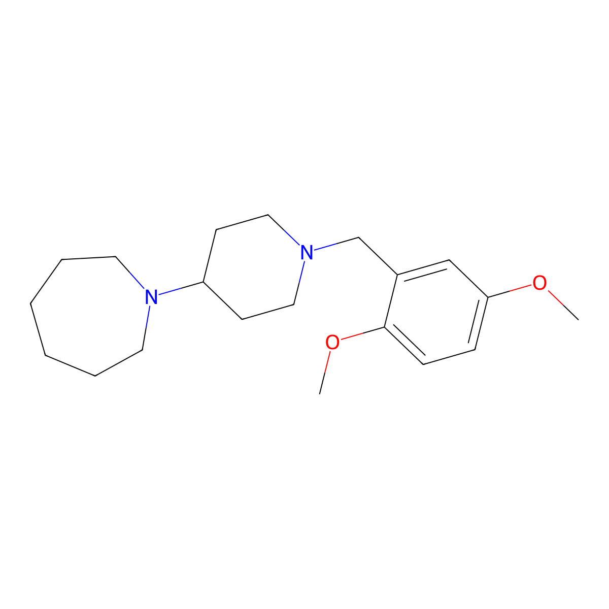 1-[1-(2,5-Dimethoxybenzyl)piperidin-4-yl]azepane molecular structure, CAS 432005-07-7