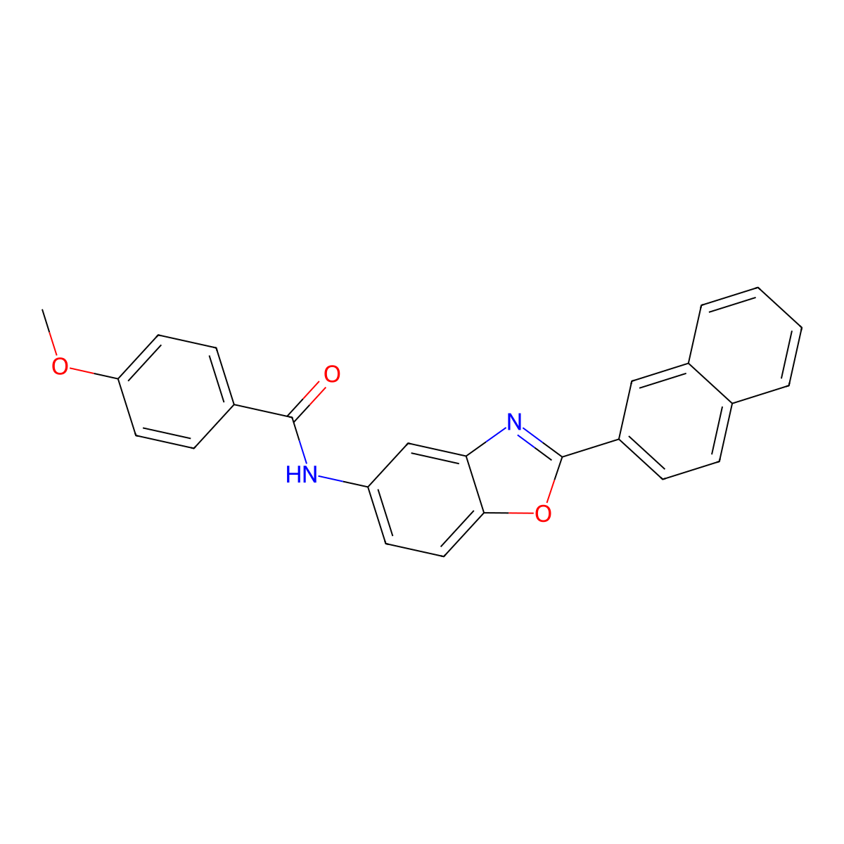 4-methoxy-N-(2-naphthalen-2-yl-1,3-benzoxazol-5-yl)benzamide molecular structure, CAS 432005-15-7