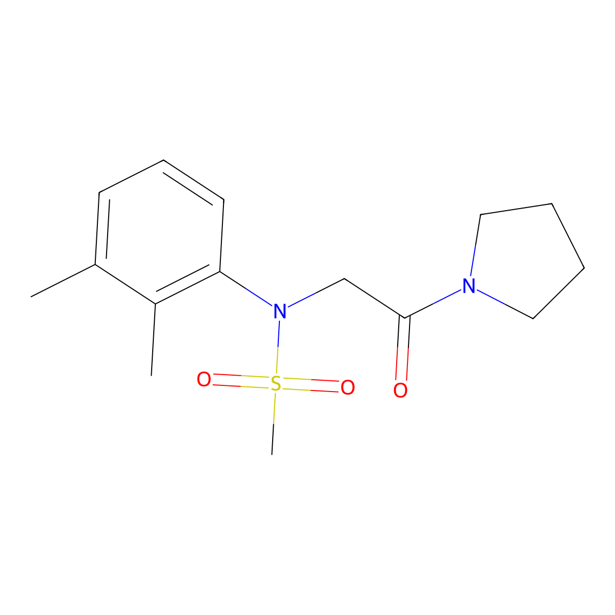 N-(2,3-dimethylphenyl)-N-(2-oxo-2-pyrrolidin-1-ylethyl)methanesulfonamide molecular structure, CAS 432005-19-1