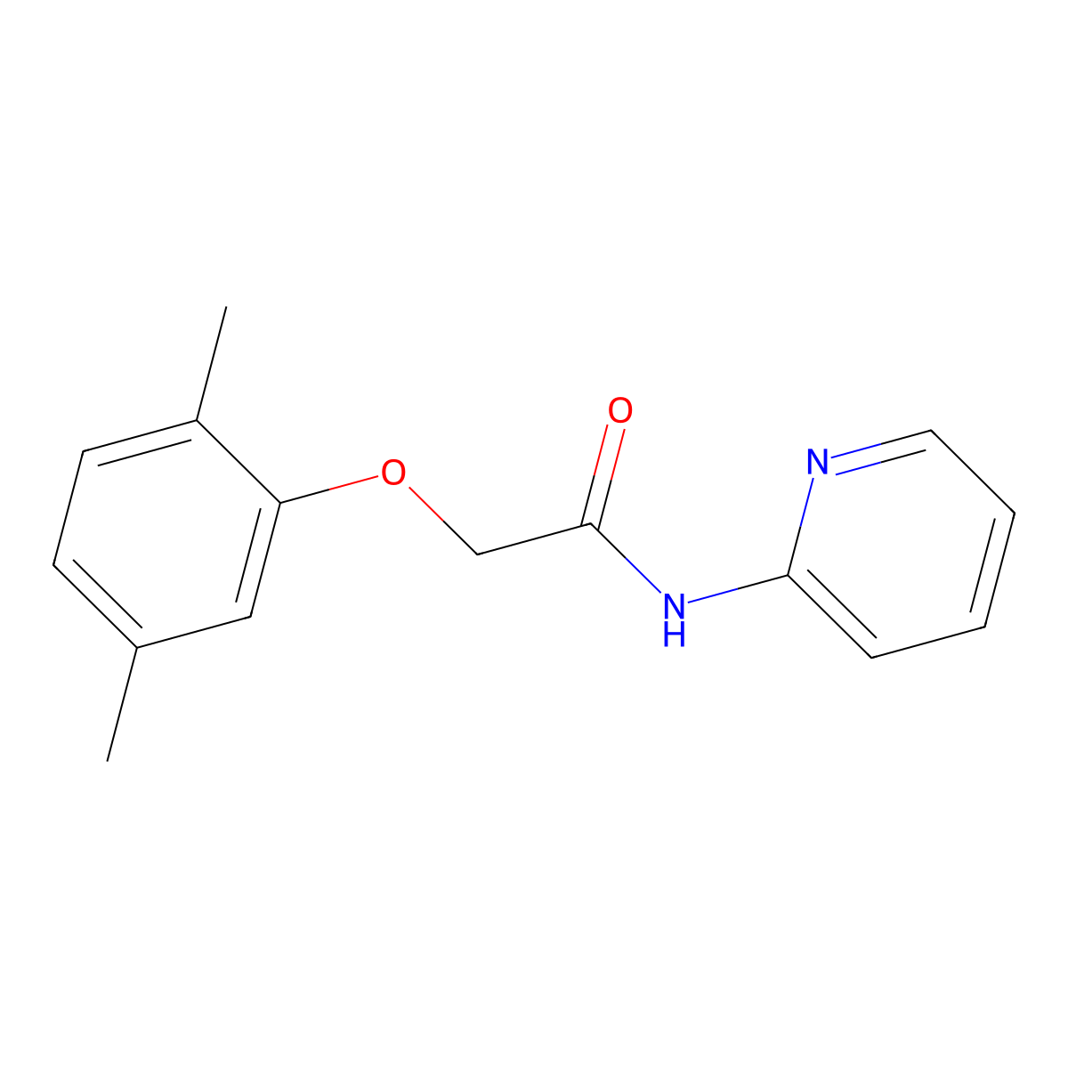 2-(2,5-dimethylphenoxy)-N-pyridin-2-ylacetamide molecular structure, CAS 432005-23-7