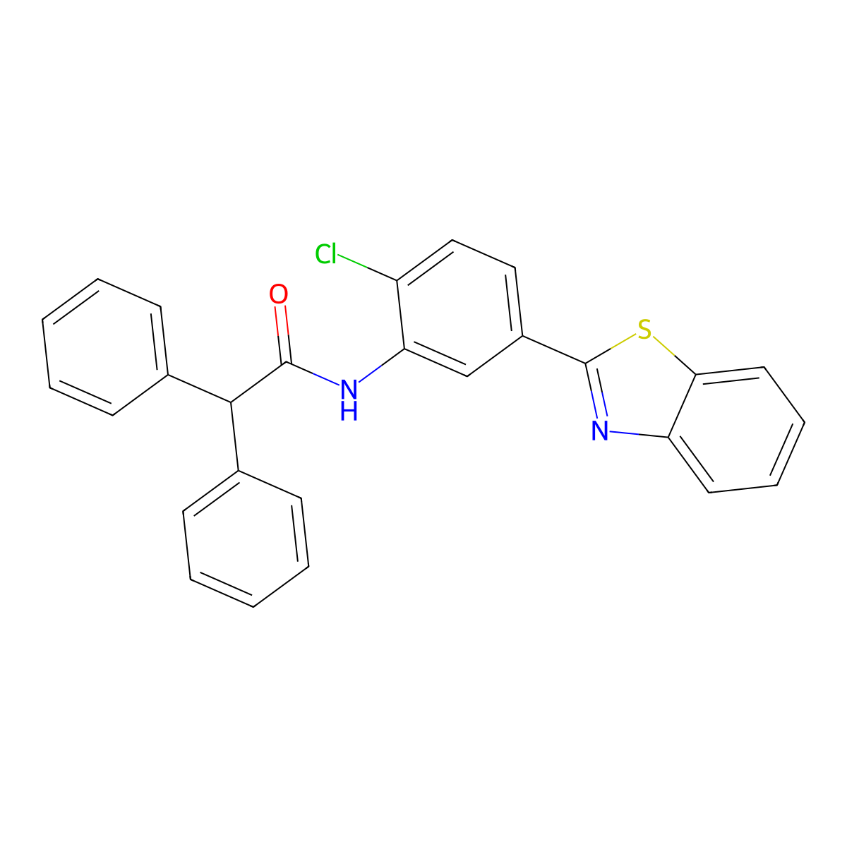 N-[5-(1,3-benzothiazol-2-yl)-2-chlorophenyl]-2,2-diphenylacetamide molecular structure, CAS 432005-28-2