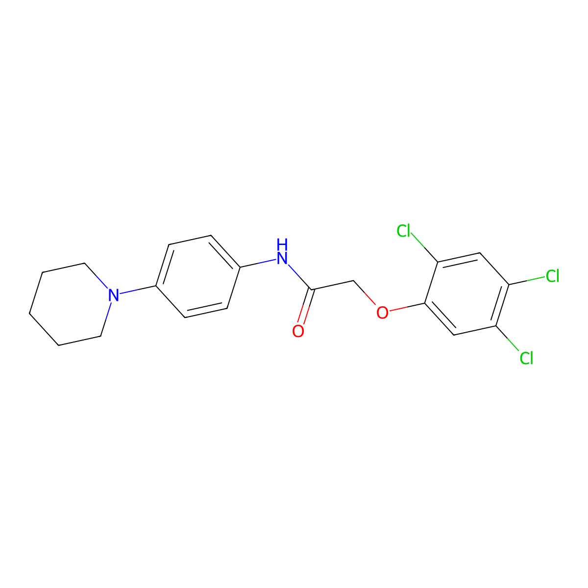 N-(4-piperidin-1-ylphenyl)-2-(2,4,5-trichlorophenoxy)acetamide molecular structure, CAS 432005-42-0