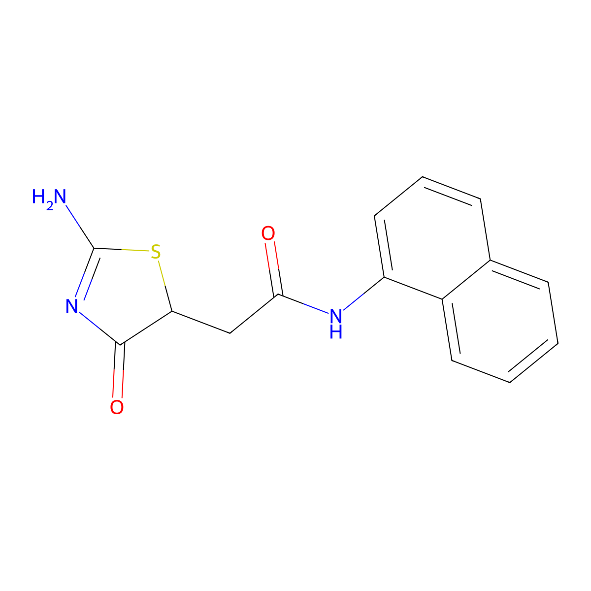 2-(2-imino-4-oxo-1,3-thiazolidin-5-yl)-N-(naphthalen-1-yl)acetamide molecular structure, CAS 432005-43-1