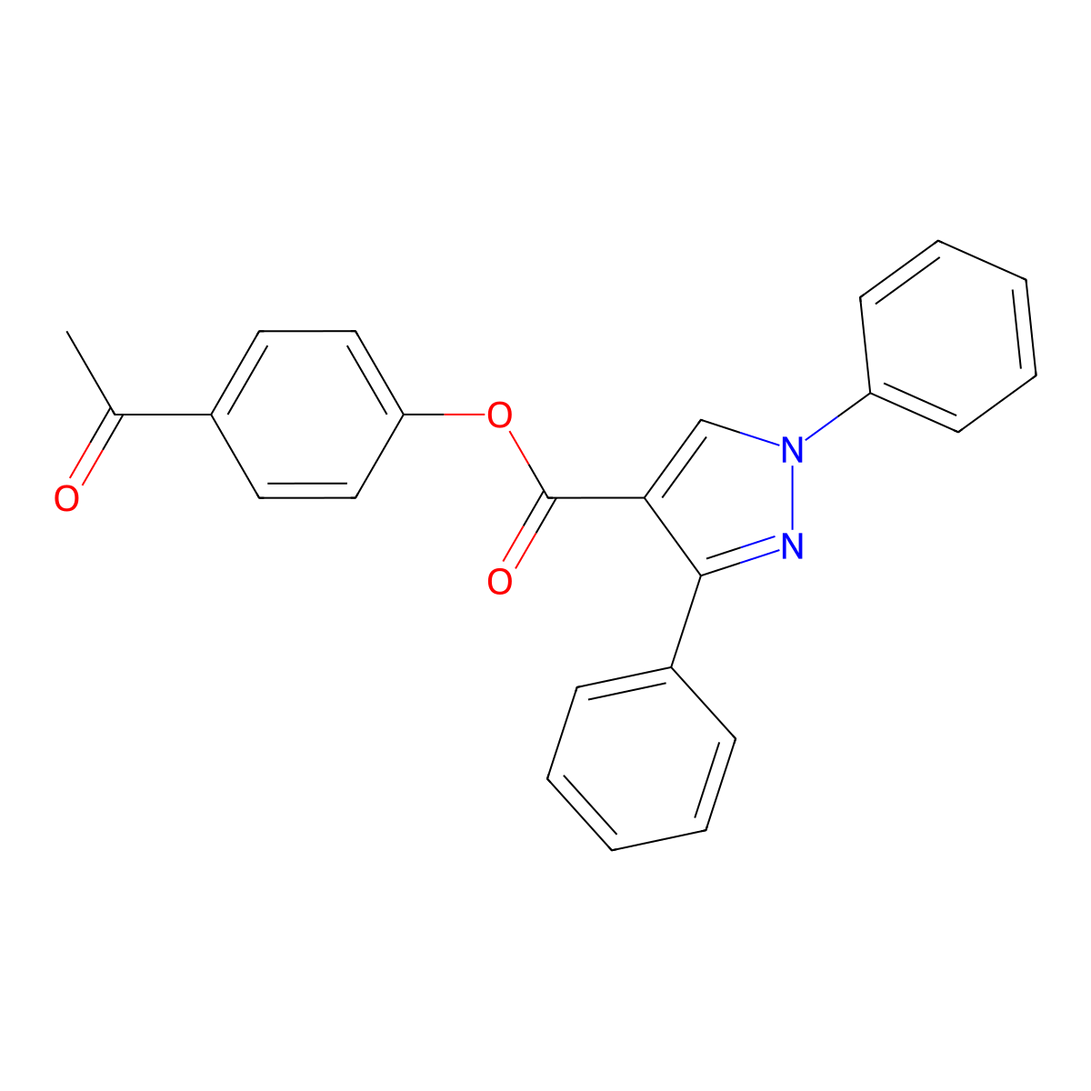 4-acetylphenyl 1,3-diphenyl-1H-pyrazole-4-carboxylate molecular structure, CAS 432005-72-6