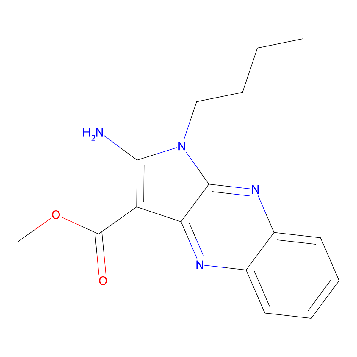methyl 2-amino-1-butyl-1H-pyrrolo[2,3-b]quinoxaline-3-carboxylate molecular structure, CAS 432005-74-8