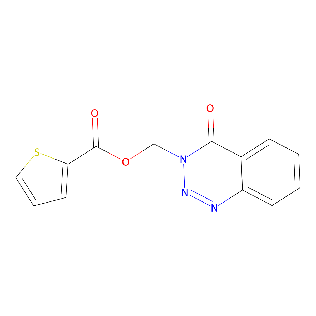 (4-oxobenzo[d][1,2,3]triazin-3(4H)-yl)methyl thiophene-2-carboxylate molecular structure, CAS 432005-86-2