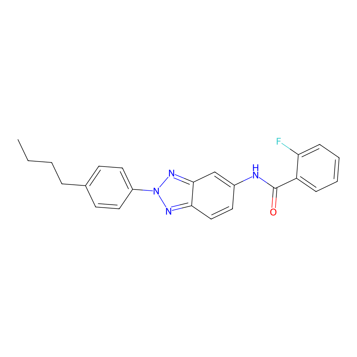 N-[2-(4-butylphenyl)benzotriazol-5-yl]-2-fluorobenzamide molecular structure, CAS 432005-88-4