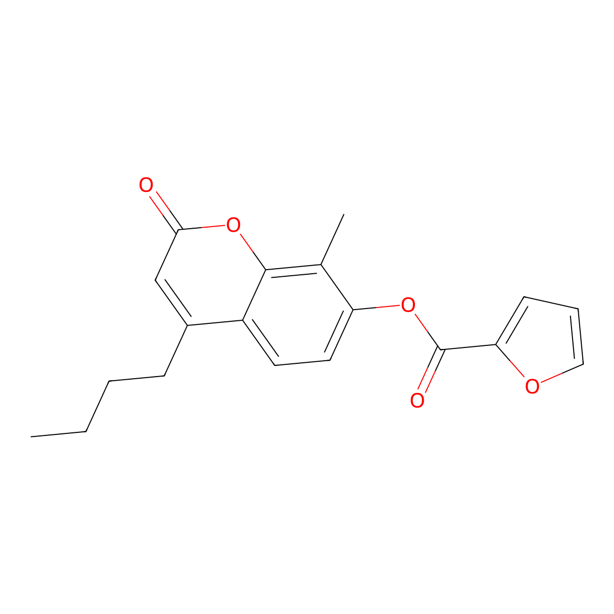 4-butyl-8-methyl-2-oxo-2H-chromen-7-yl furan-2-carboxylate molecular structure, CAS 432005-95-3