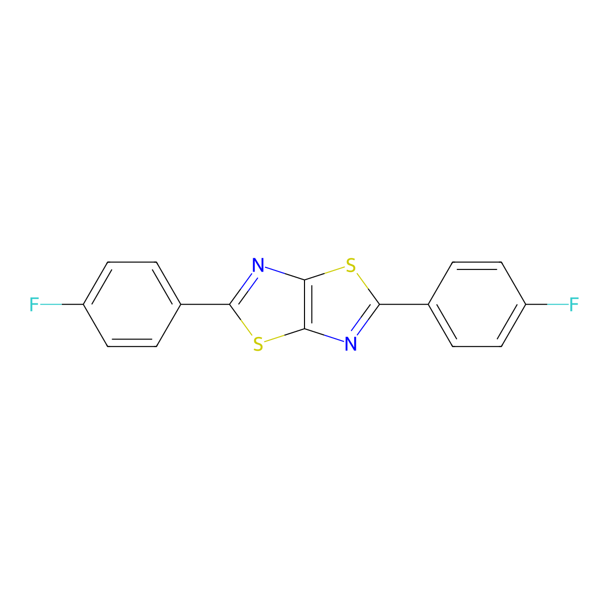 2,5-Bis(4-fluorophenyl)[1,3]thiazolo[5,4-d][1,3]thiazole molecular structure, CAS 432006-16-1