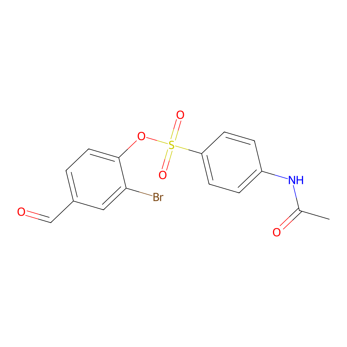 2-Bromo-4-formylphenyl 4-(acetylamino)benzenesulfonate molecular structure, CAS 432006-20-7